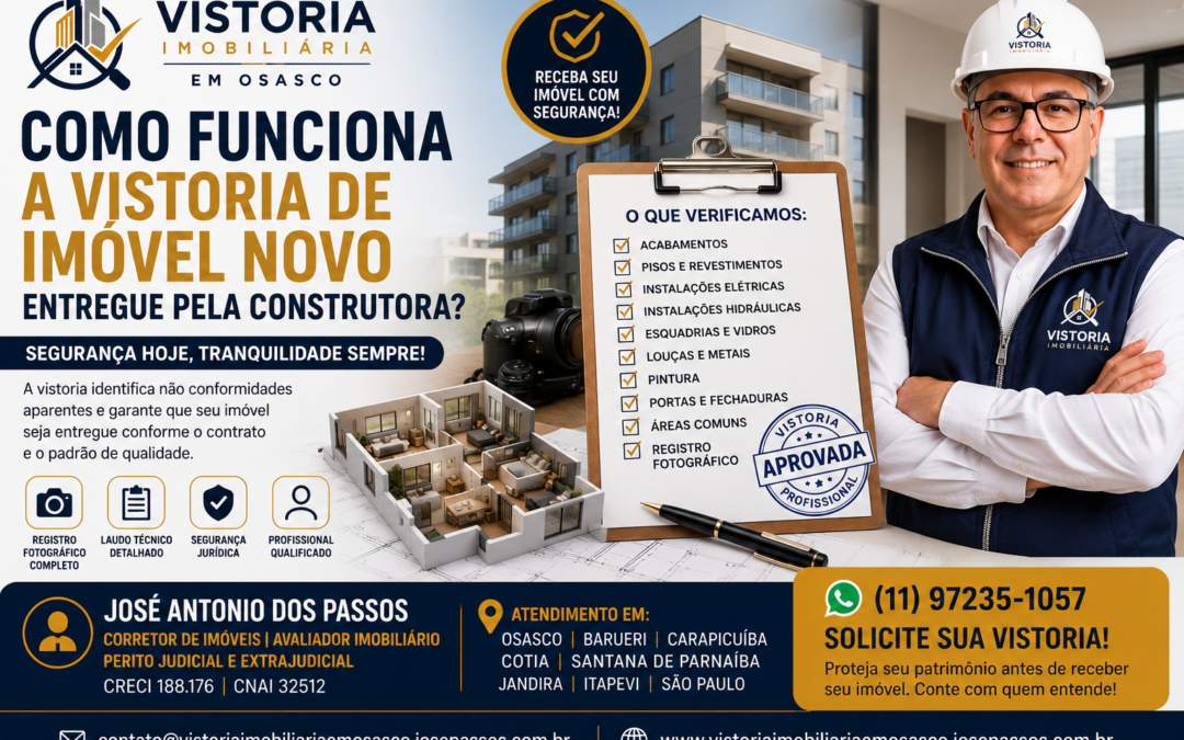 Como Funciona a Vistoria de Imóvel Novo Entregue pela Construtora?
