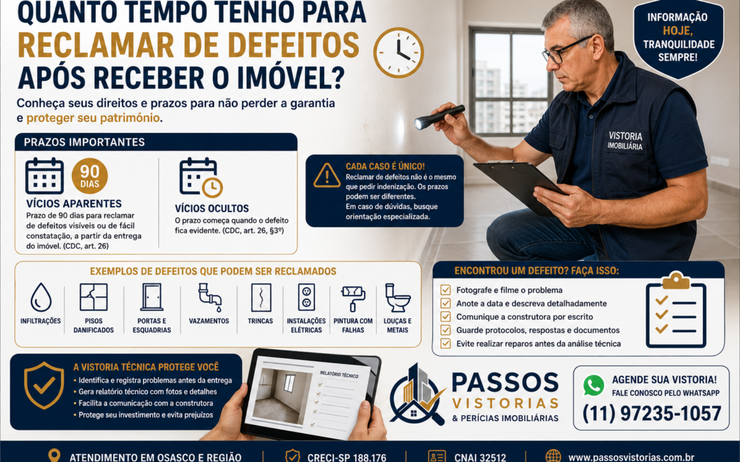 Quanto Tempo Tenho para Reclamar de Defeitos Após Receber o Imóvel?